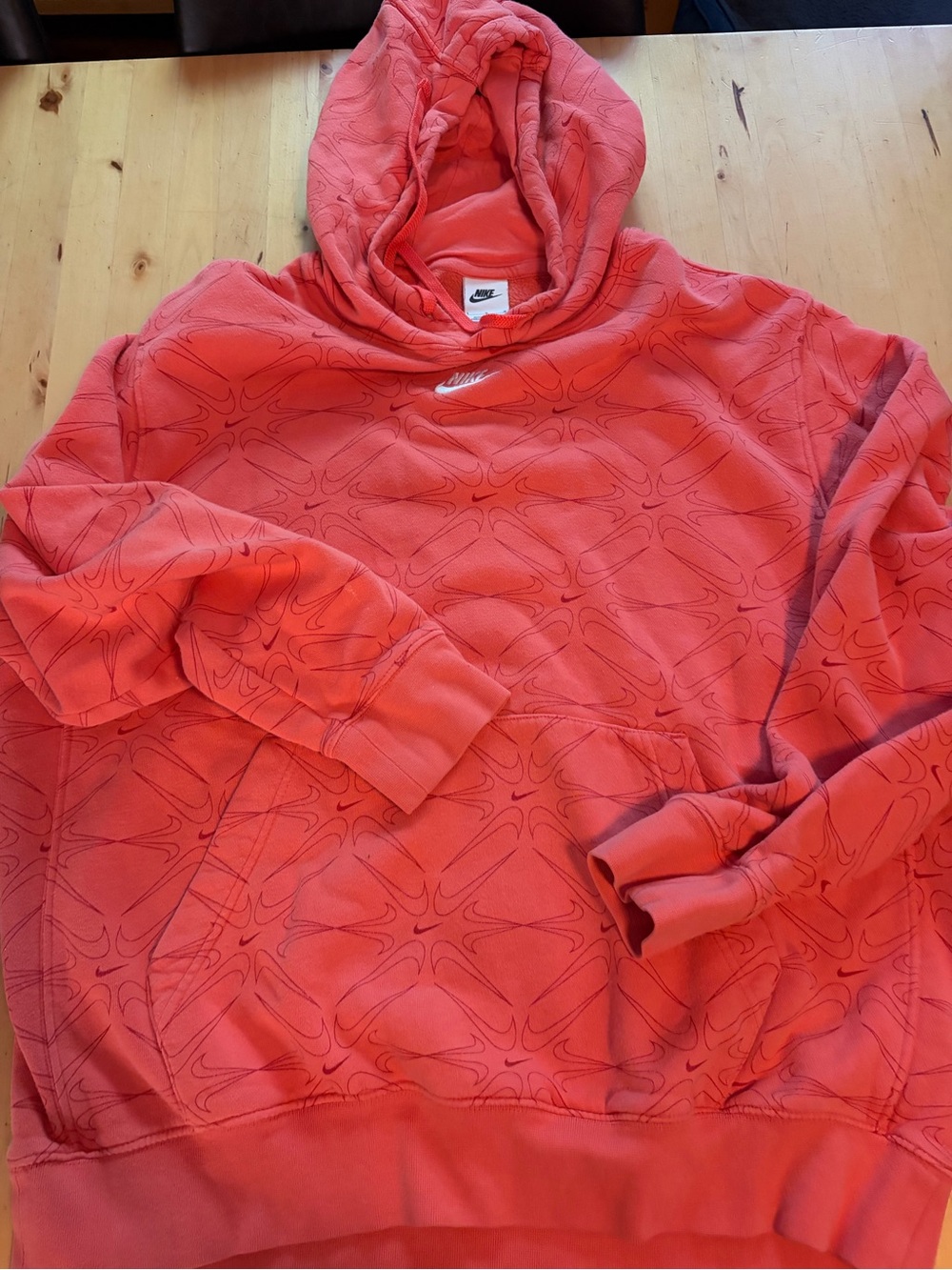 Nike Coral/Pink Allover Swoosh Hoodie